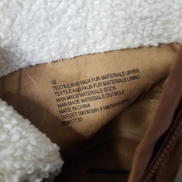 Universal Thread Tessie Faux Fur Trim Outdoor Boots Suedr Zip Up Cognac … - Picture 6 of 11